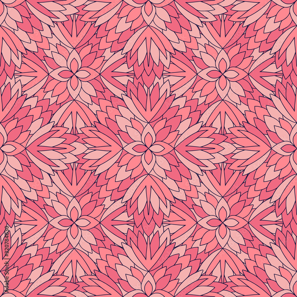Floral bloom pattern. Textile and wallpaper design.