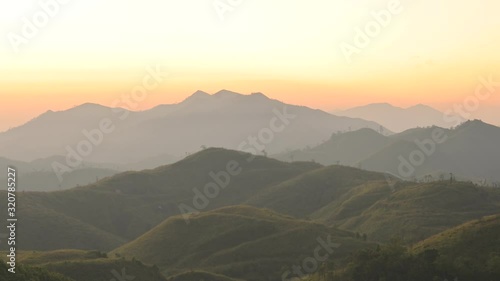 Timelapse Noen Chang Suek Evening Viewpoint, in Kanchanaburi,Thailand. photo