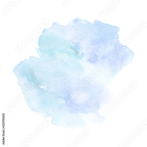 Watercolor abstract background paint splash  blue spot