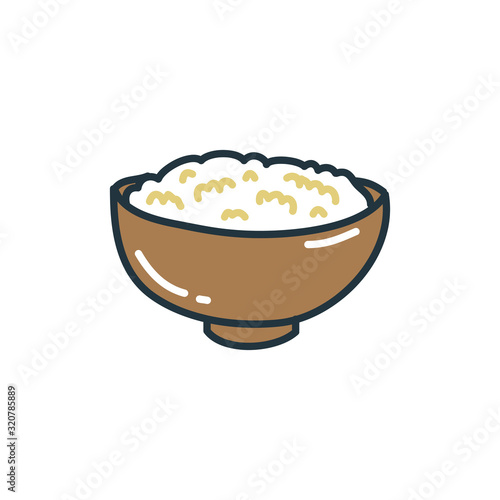 rice doodle icon, vector illustration