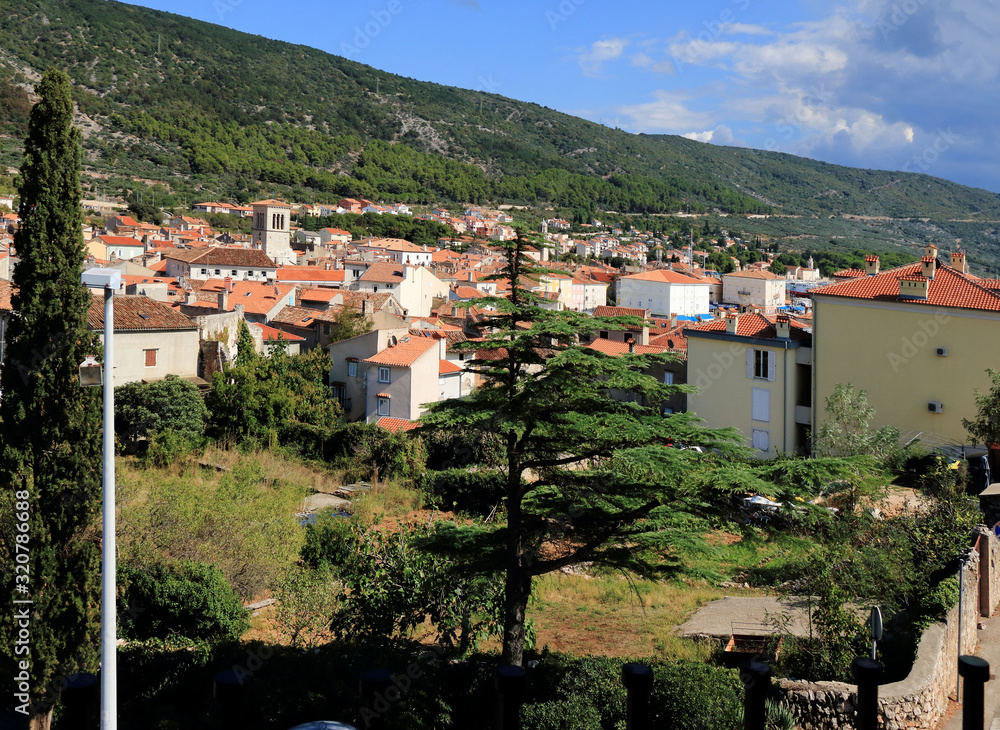 view over the old town of Cres, Croatia