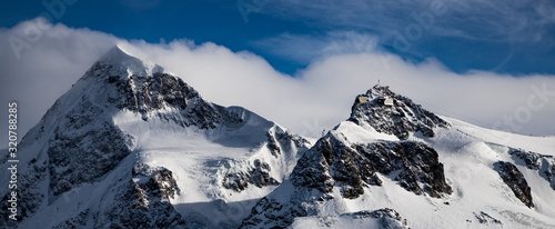 snow covered peaks in the Swiss Alps Matterhorn glacier paradise