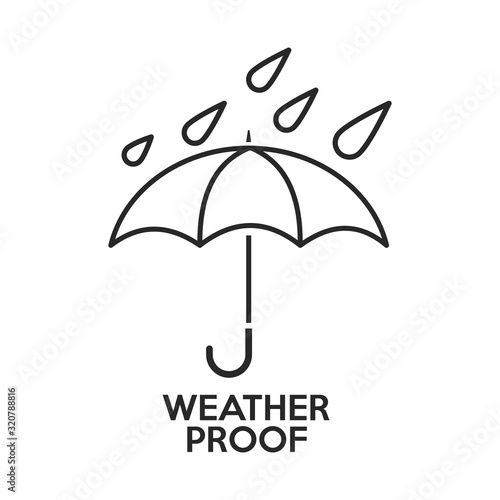 Weather Proof icon. Outline thin line flat illustration. Isolated on white background. 