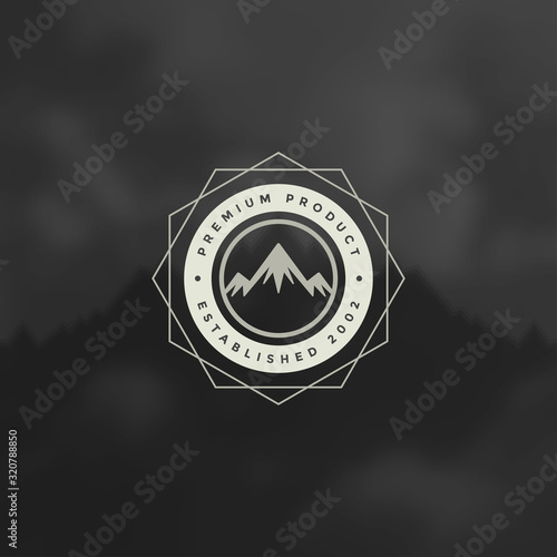 Mountains logo emblem vector illustration outdoor adventure expedition