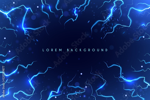 Lightning background with sparks and place for text