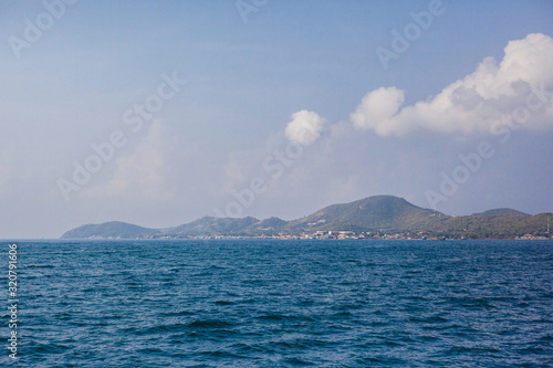 Photo of the sea with the island