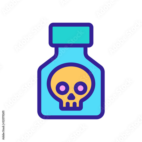 flocon with poison icon vector. A thin line sign. Isolated contour symbol illustration