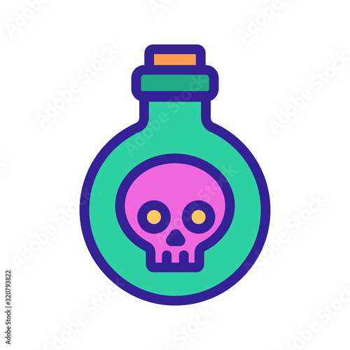 flocon with poison icon vector. A thin line sign. Isolated contour symbol illustration
