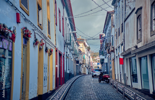 Street in Ponta Delgada, Azores, Portugal.