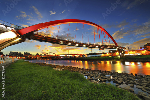 Low angle shot of Rainbow Bridge in Songshan district © TPG