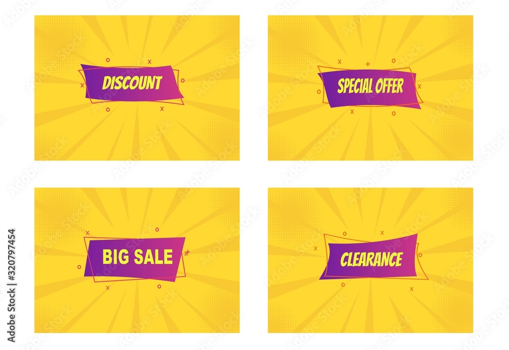 Discount,special offer,clearance,big sale banner with yellow background