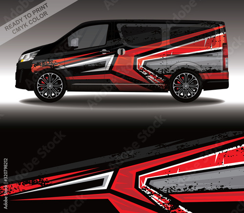 Car wrap decal design vector, custom livery race rally car vehicle sticker and tinting.
