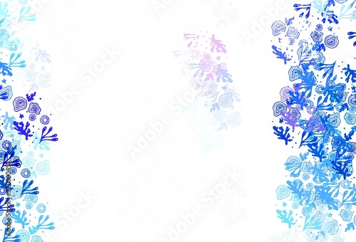 Light Pink, Blue vector background with abstract shapes.
