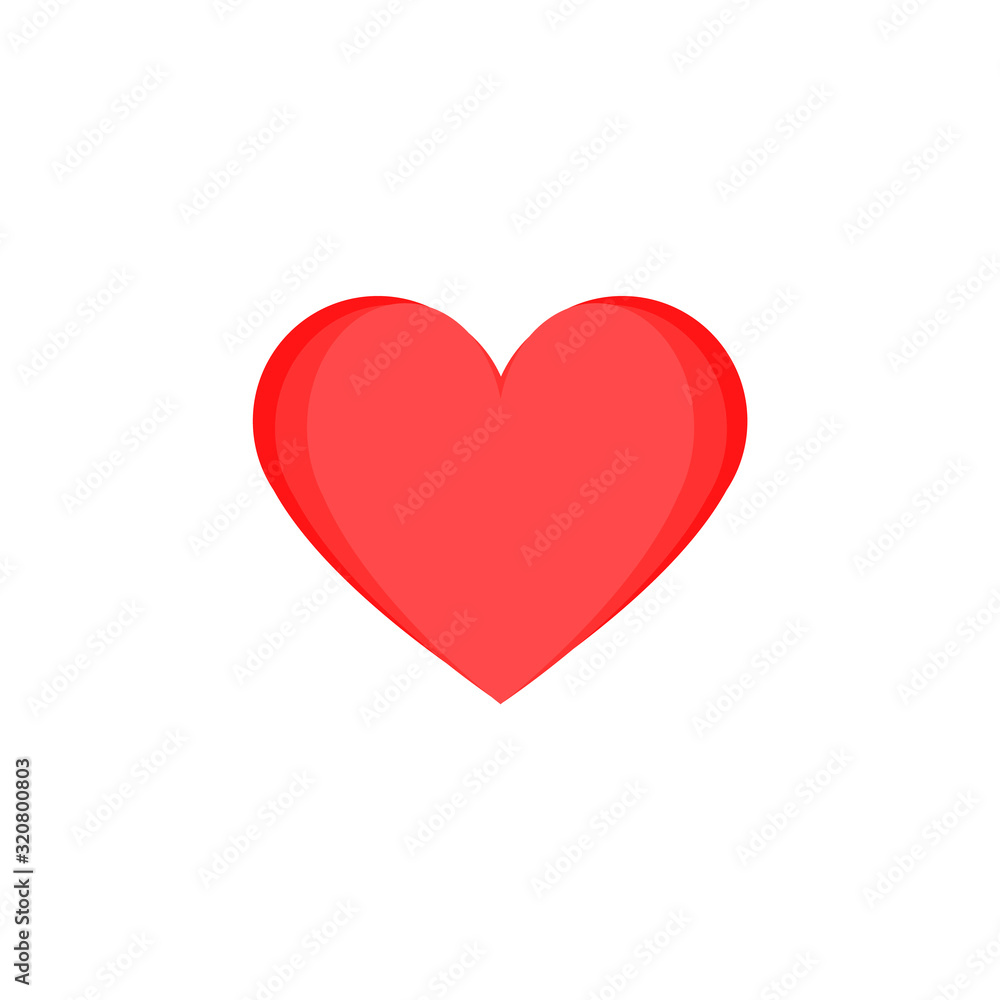 Red vector heart. Love element illustration.