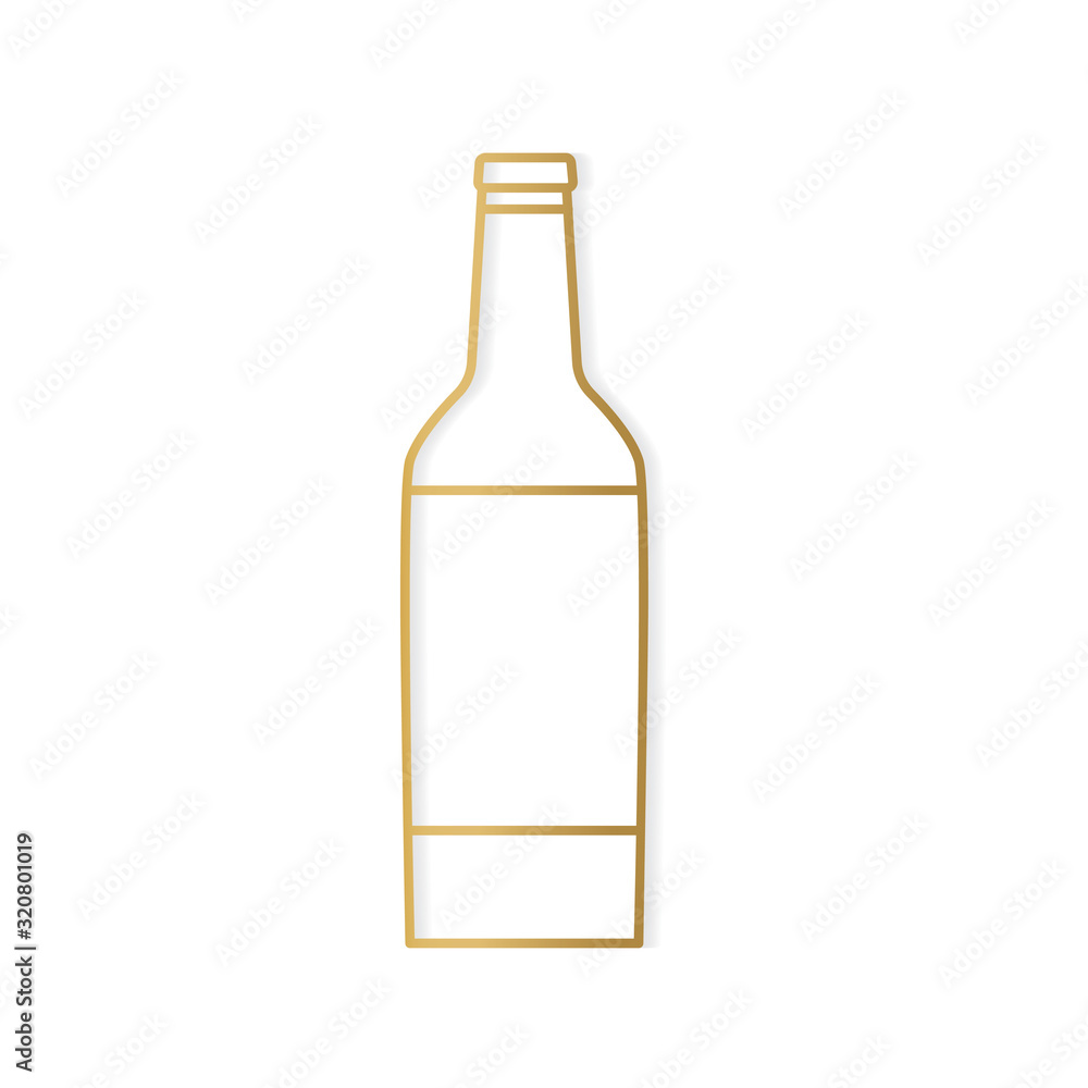 golden beer bottle icon- vector illustration golden beer bottle icon- vector illustration