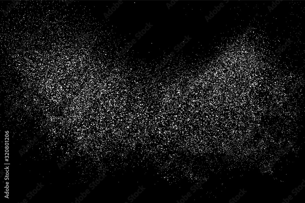 Grain abstract texture isolated on black background. Noise design element. Distress overlay textured. Vector illustration,eps 10.