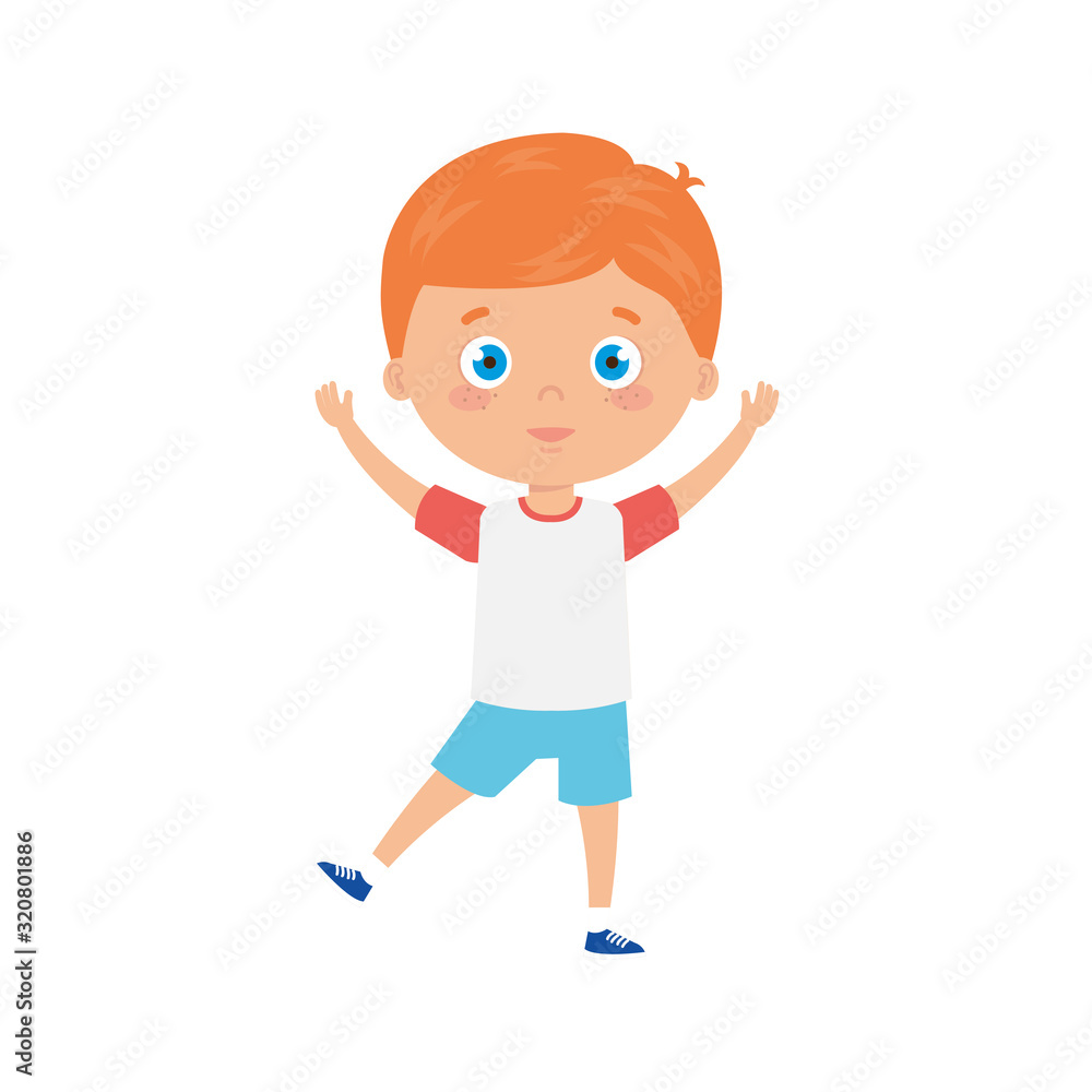 cute little boy with blonde hair avatar character vector illustration design
