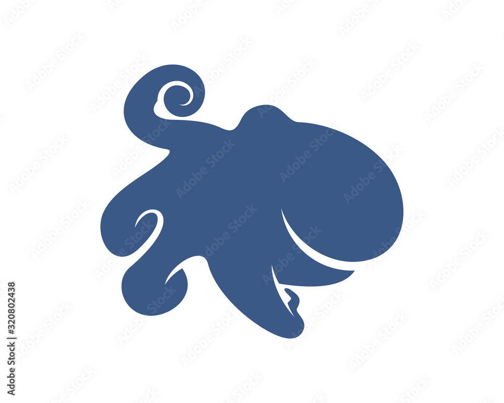 Fototapeta premium Octopus logo vector template. Isolated octopus design on white background. Illustration