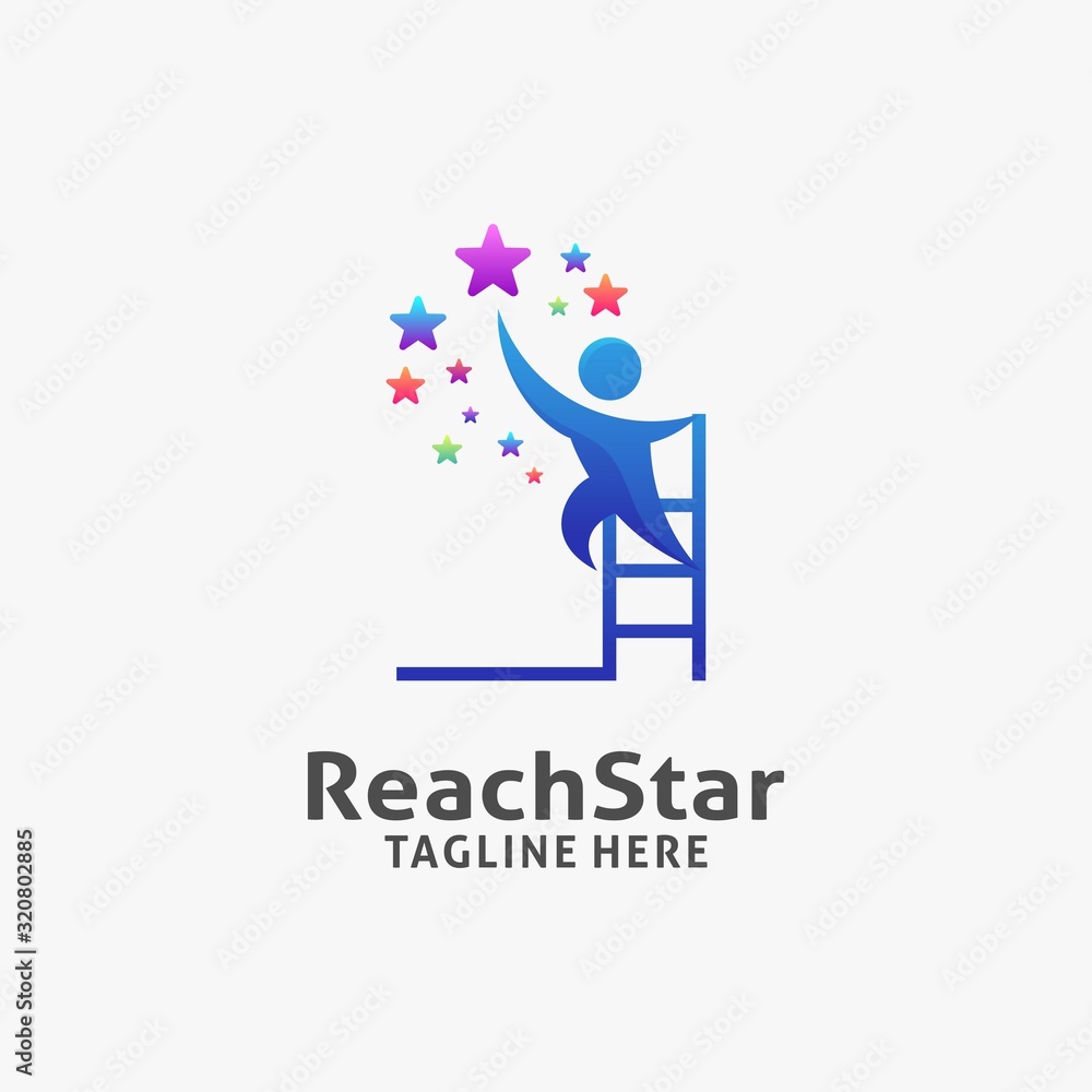 Reaching star logo design