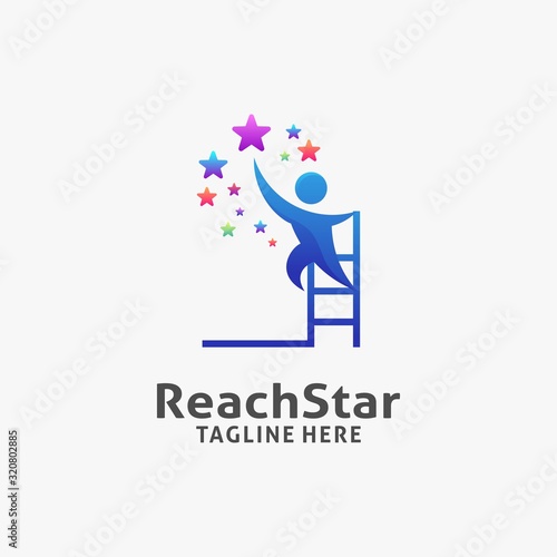 Reaching star logo design