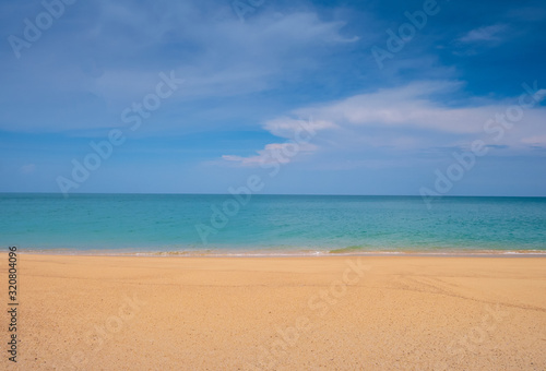 Landscape tropical beach and blue sky The beautiful nature of the sea  Thailand for a holiday.