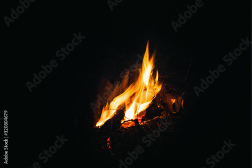 Campfire On A Black Background