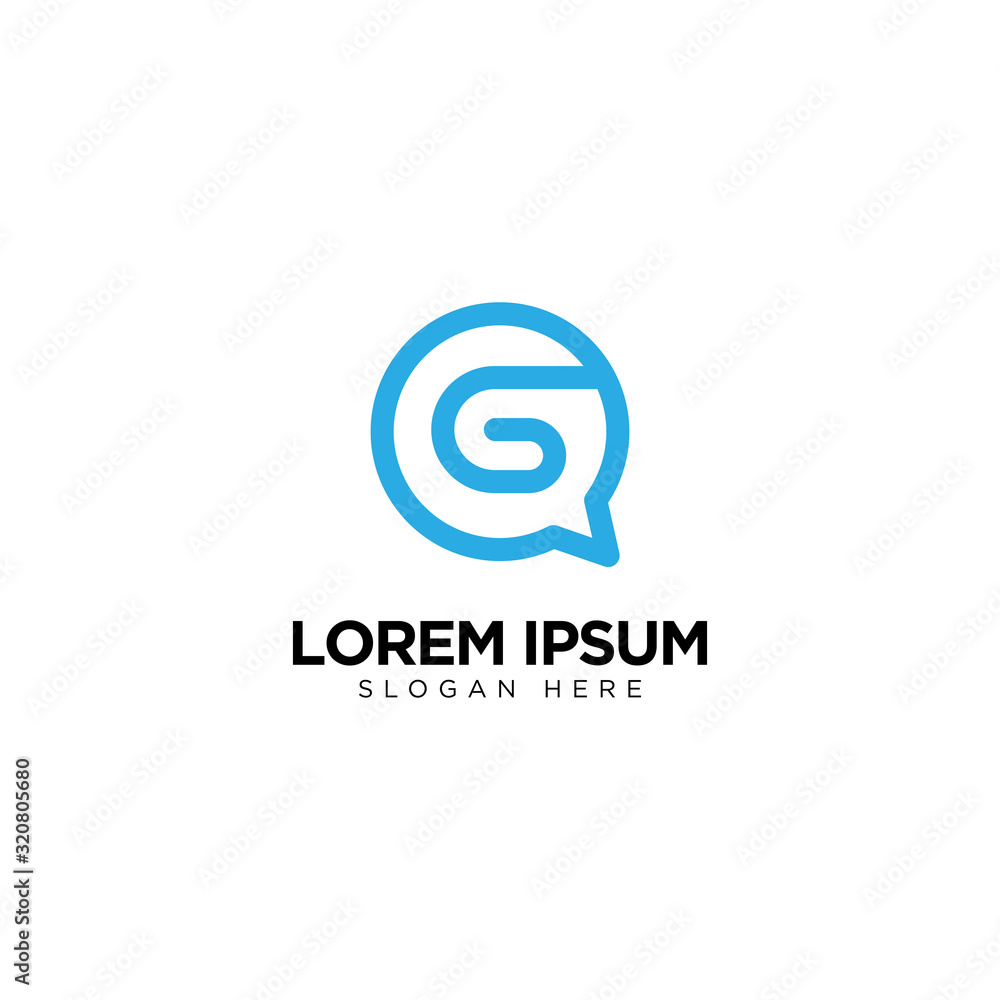 Letter G Chat Logo Template Vector Design Message Icon Letter G Chat Logo Template Vector Design Message Icon