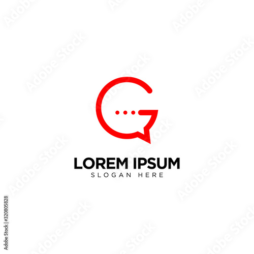 Letter G Chat Logo Template Vector Design Message Icon