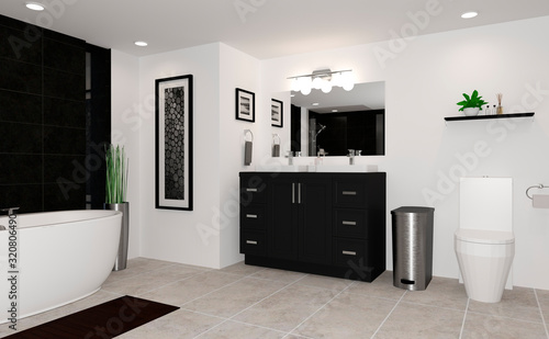3D Rendering Modern Bathroom