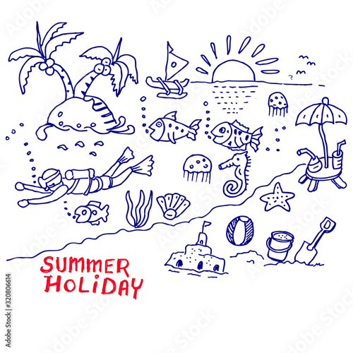 summer holiday  sketch