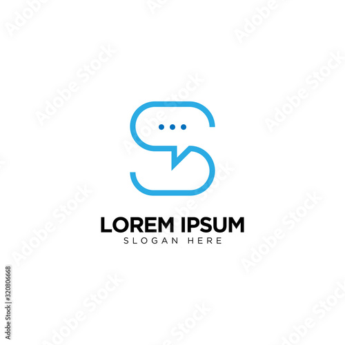 Letter S Chat Logo Template Vector Design Message Icon