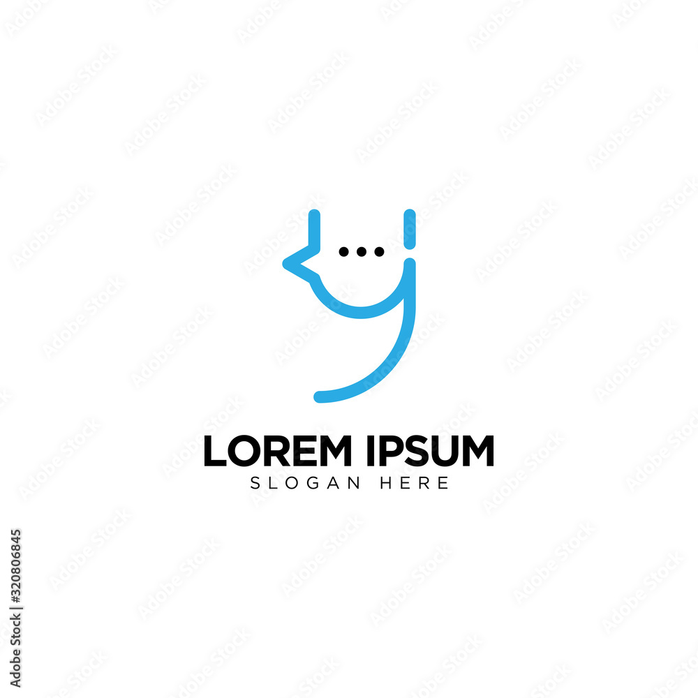 Letter Y Chat Logo Template Vector Design Message Icon Letter Y Chat Logo Template Vector Design Message Icon