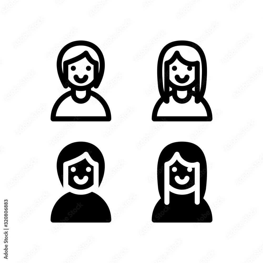 Woman Avatar Icon. People Icon Set Vector Logo Symbol. Woman Avatar Icon. People Icon Set Vector Logo Symbol.