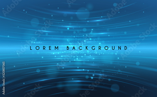 Fototapeta Abstract blue light lines background