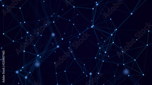 Network connection structure. Abstract background with interweaving of dots and lines. Big data visualization.