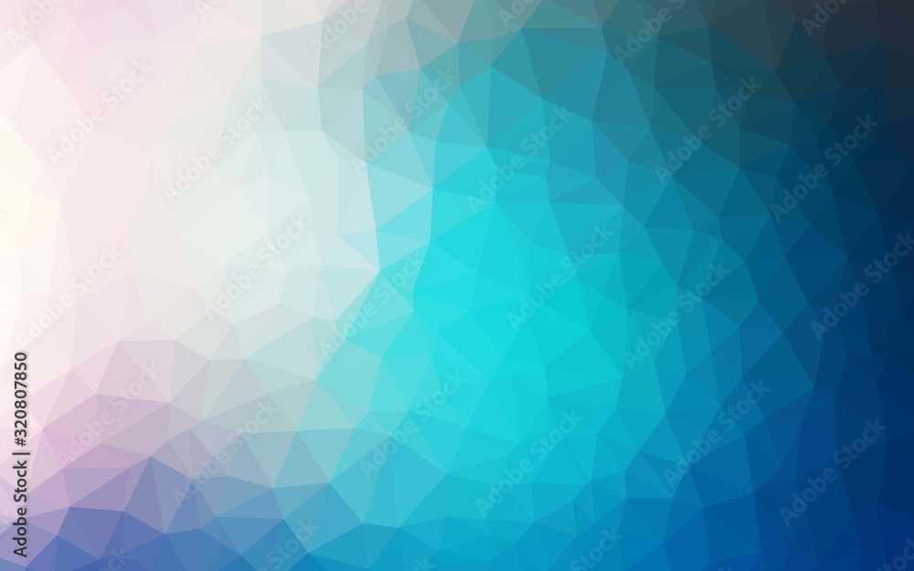 Light BLUE vector low poly texture. Colorful illustration in abstract style with triangles. Completely new template for your banner.