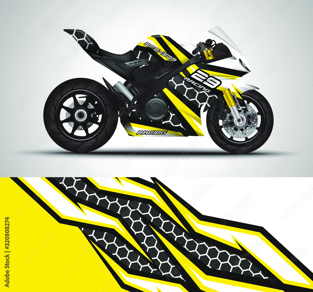 Mdk Racing Sticker Vettoriale Stock Racing motorcycle wrap decal and vinyl sticker design ...