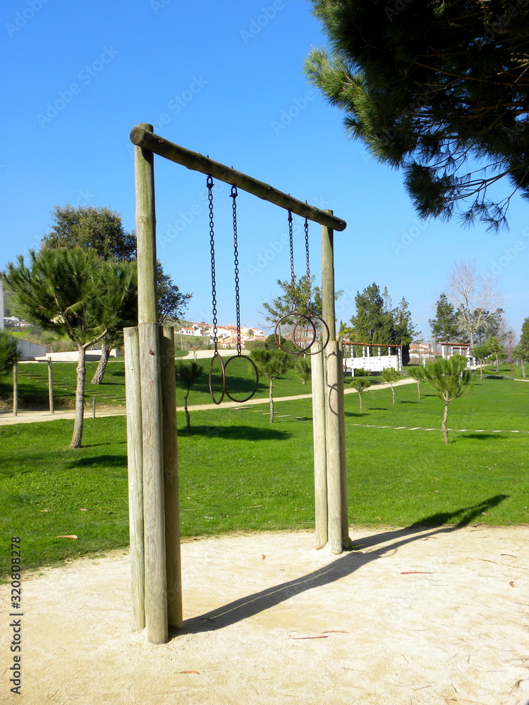 Sports gymnastic rings in the park Sports gymnastic rings in the park