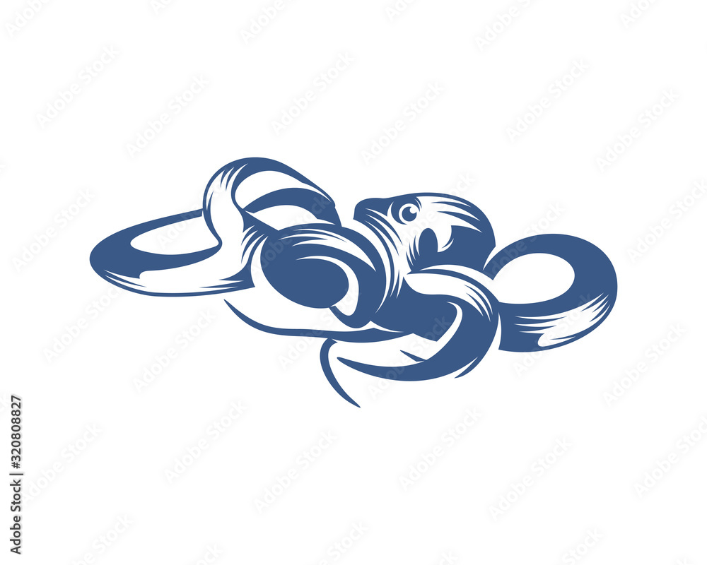 Octopus logo vector template. Isolated octopus design on white background. Illustration Octopus logo vector template. Isolated octopus design on white background. Illustration