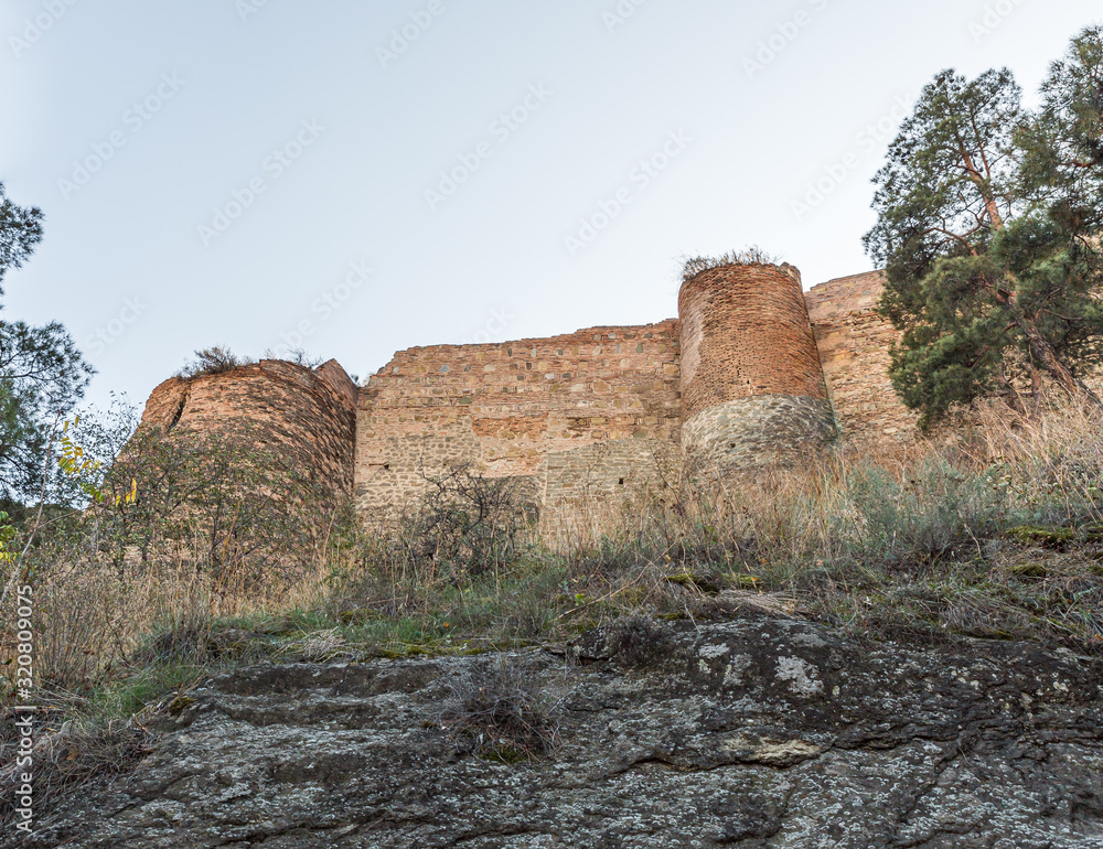 The remains of the Narikhala fortress on the Narikhala Hill in old part of Tbilisi city in Georgia