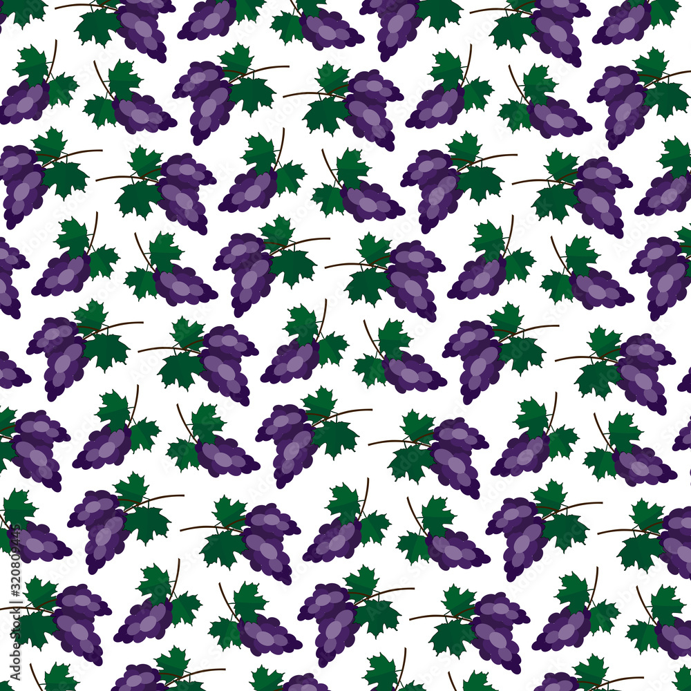 Illustration of bunch of grapes. Seamless pattern. Vector illustration. Best for souvenir products.