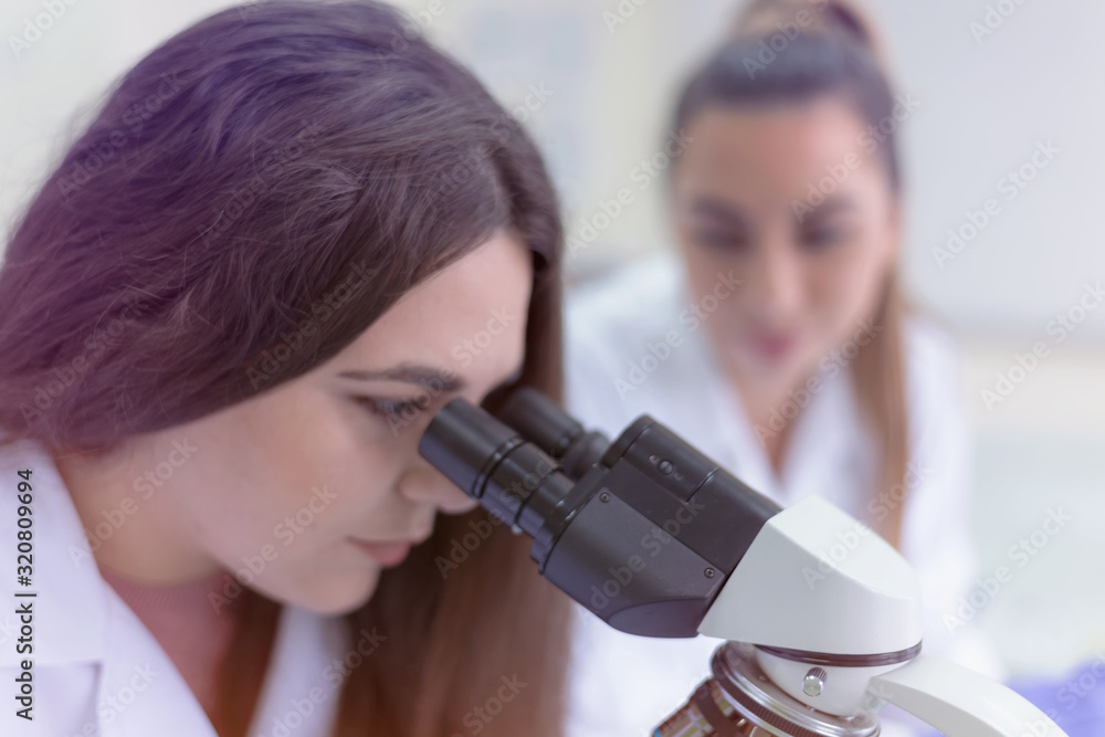 Fototapeta premium Concept Coronavirus. 2019-nCoV. Scientists or doctors research for Corona virus treatment and solution. Research in lab or hospital.