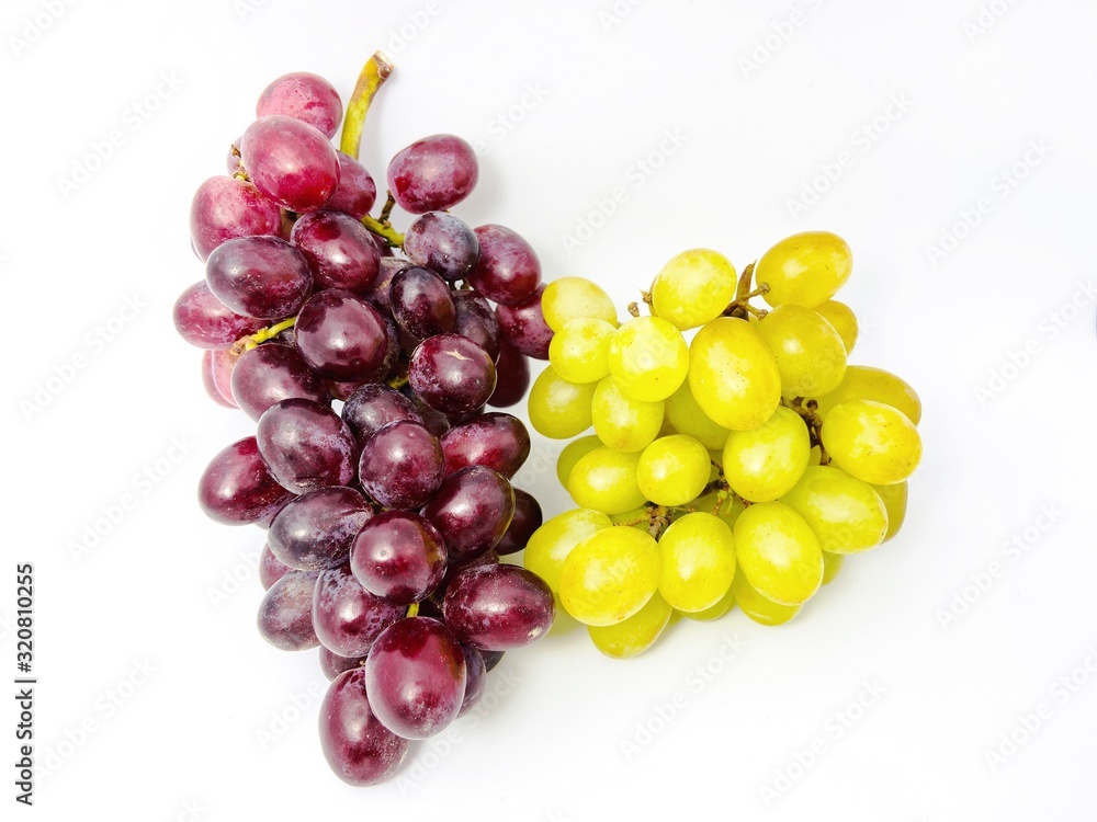 bunch of red and white grapes isolated on white bunch of red and white grapes isolated on white