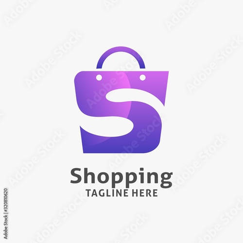 Letter S in shopping bag logo design