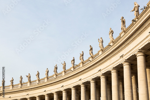 sculptures of the popes of St. Peter's Square