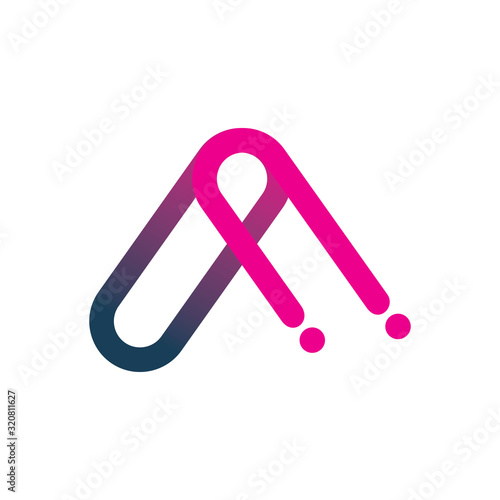 triangle color line arrow pixel logo design motion