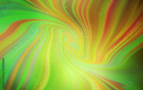 Light Green, Red vector pattern with night sky stars. Modern abstract illustration with Big Dipper stars. Template for cosmic backgrounds.