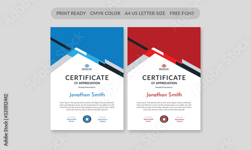 Corporate certificate template layout