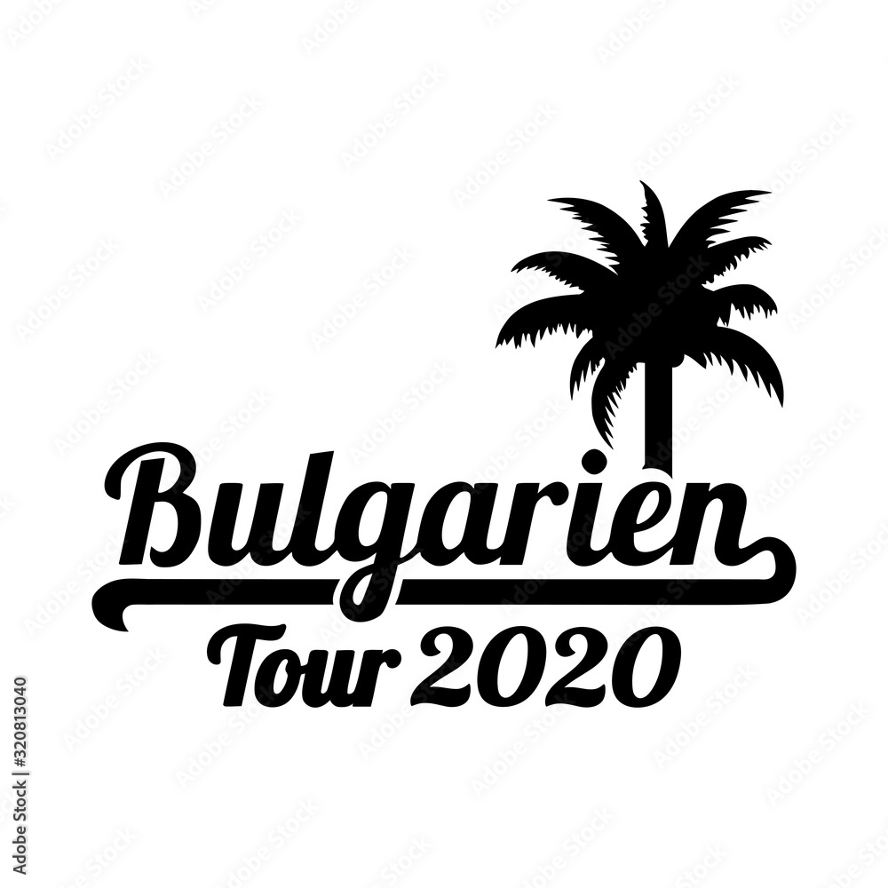 German words for Bulgaria tour 2020 and palm tree