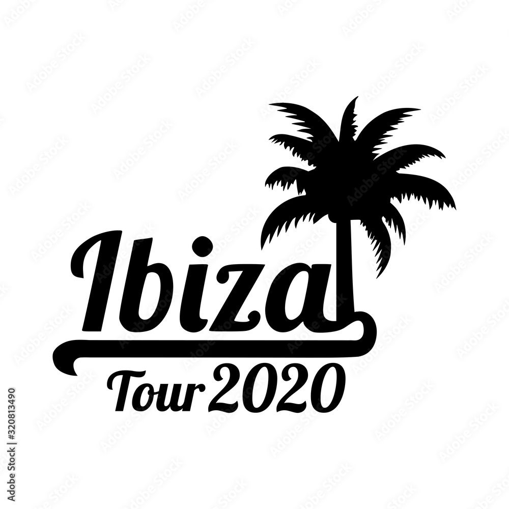Ibiza tour 2020 with palm tree black